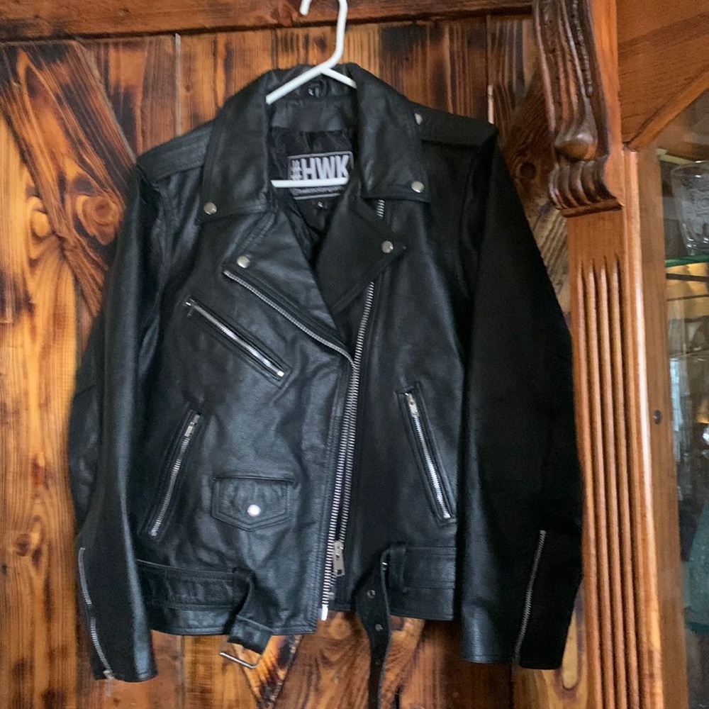 # HWK MOTORSPORTS LEATHER JACKET SIZE L